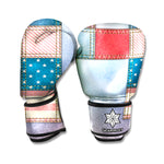 4th of July USA Denim Patchwork Print Boxing Gloves