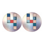 4th of July USA Denim Patchwork Print Car Coasters