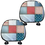 4th of July USA Denim Patchwork Print Car Headrest Covers