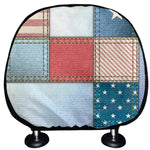 4th of July USA Denim Patchwork Print Car Headrest Covers