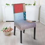 4th of July USA Denim Patchwork Print Dining Chair Slipcover