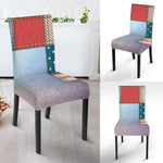 4th of July USA Denim Patchwork Print Dining Chair Slipcover