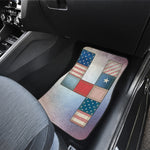 4th of July USA Denim Patchwork Print Front and Back Car Floor Mats