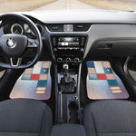 4th of July USA Denim Patchwork Print Front Car Floor Mats