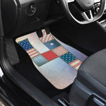 4th of July USA Denim Patchwork Print Front Car Floor Mats
