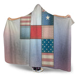 4th of July USA Denim Patchwork Print Hooded Blanket