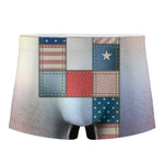 4th of July USA Denim Patchwork Print Men's Boxer Briefs