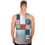 4th of July USA Denim Patchwork Print Men's Tank Top