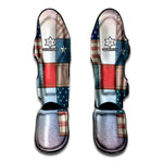 4th of July USA Denim Patchwork Print Muay Thai Shin Guard