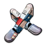 4th of July USA Denim Patchwork Print Muay Thai Shin Guard