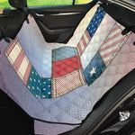 4th of July USA Denim Patchwork Print Pet Car Back Seat Cover