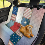 4th of July USA Denim Patchwork Print Pet Car Back Seat Cover