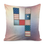 4th of July USA Denim Patchwork Print Pillow Cover