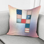 4th of July USA Denim Patchwork Print Pillow Cover