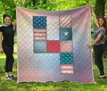 4th of July USA Denim Patchwork Print Quilt
