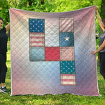 4th of July USA Denim Patchwork Print Quilt