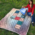4th of July USA Denim Patchwork Print Quilt