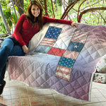 4th of July USA Denim Patchwork Print Quilt