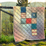 4th of July USA Denim Patchwork Print Quilt