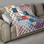 4th of July USA Denim Patchwork Print Quilt
