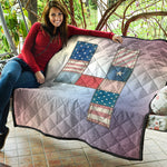 4th of July USA Denim Patchwork Print Quilt