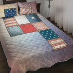 4th of July USA Denim Patchwork Print Quilt Bed Set