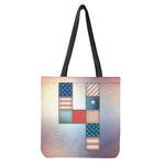 4th of July USA Denim Patchwork Print Tote Bag