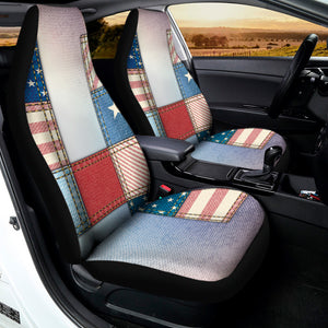 4th of July USA Denim Patchwork Print Universal Fit Car Seat Covers