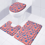 4th of July USA Flag Pattern Print 3 Piece Bath Mat Set