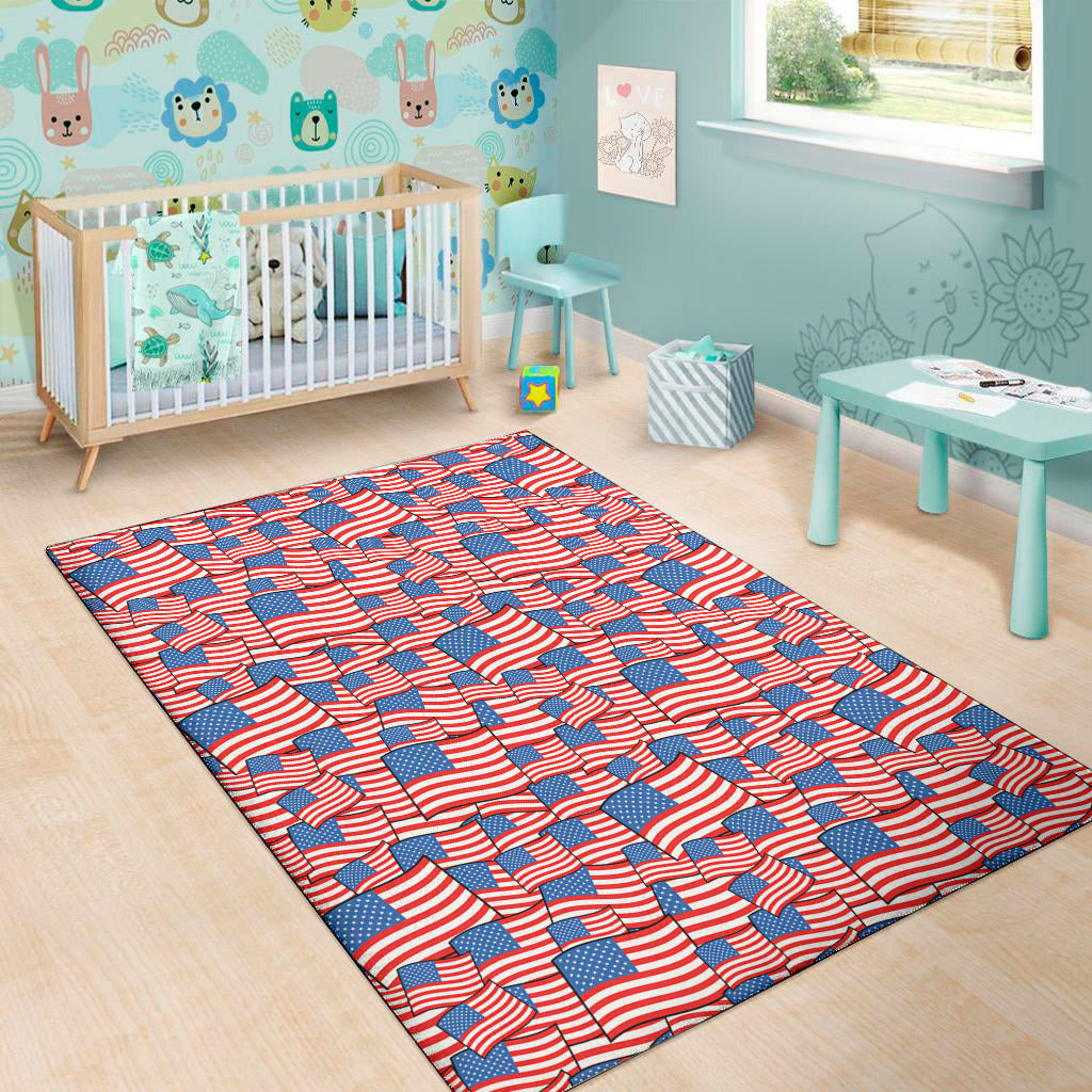 4th of July USA Flag Pattern Print Area Rug