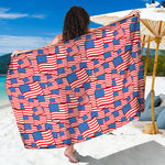 4th of July USA Flag Pattern Print Beach Sarong Wrap