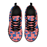 4th of July USA Flag Pattern Print Black Sneakers