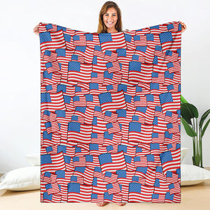 4th of July USA Flag Pattern Print Blanket