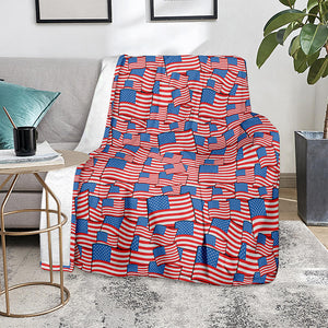 4th of July USA Flag Pattern Print Blanket