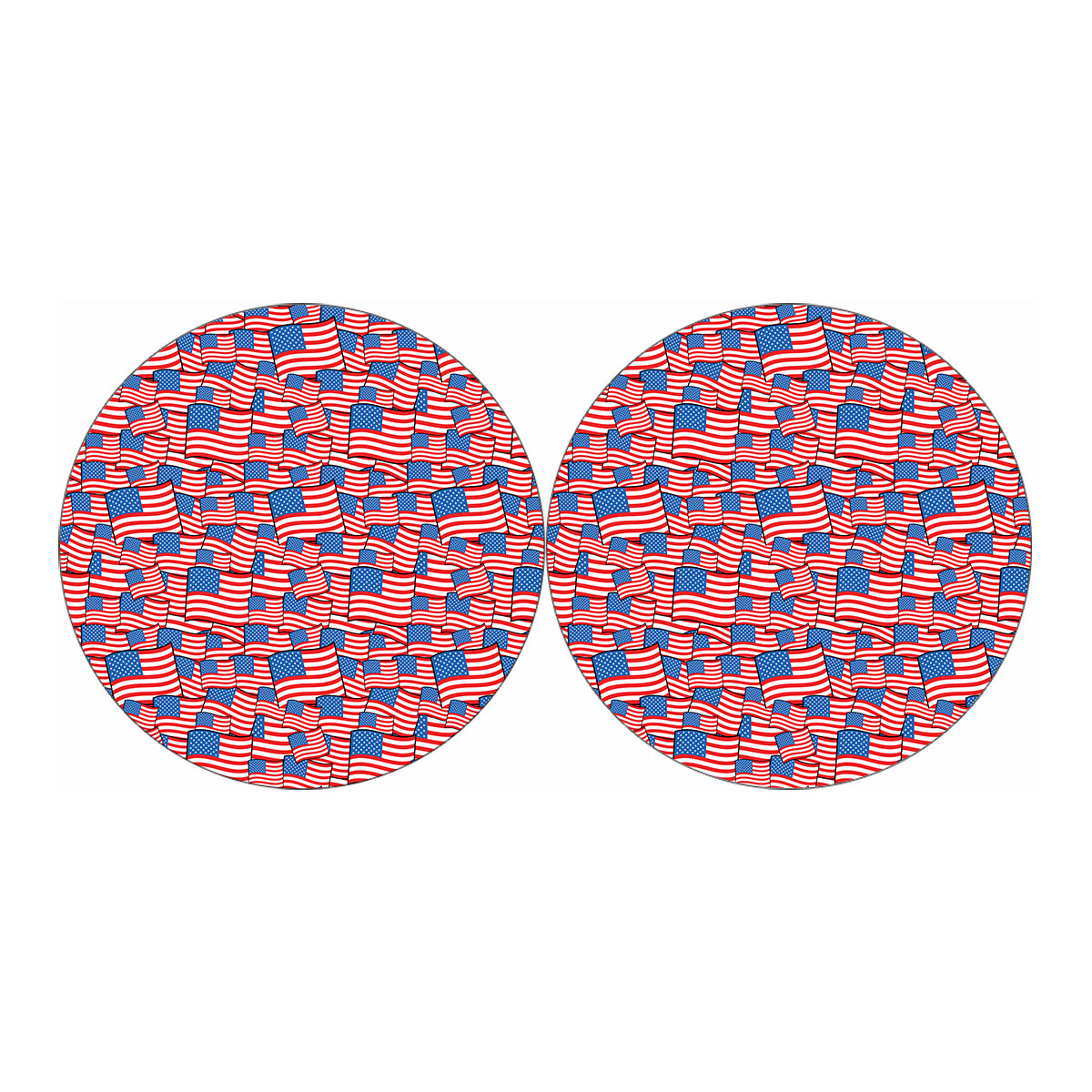 4th of July USA Flag Pattern Print Car Coasters