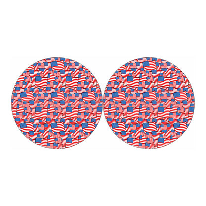 4th of July USA Flag Pattern Print Car Coasters