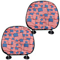 4th of July USA Flag Pattern Print Car Headrest Covers