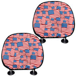 4th of July USA Flag Pattern Print Car Headrest Covers