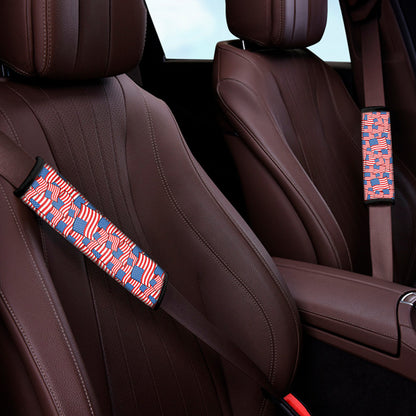 4th of July USA Flag Pattern Print Car Seat Belt Covers