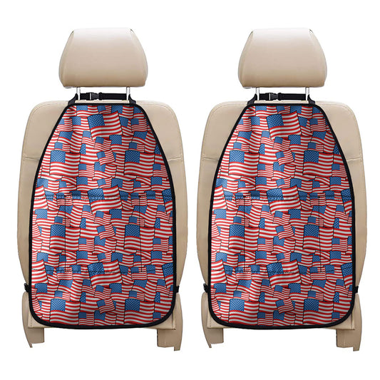 4th of July USA Flag Pattern Print Car Seat Organizers