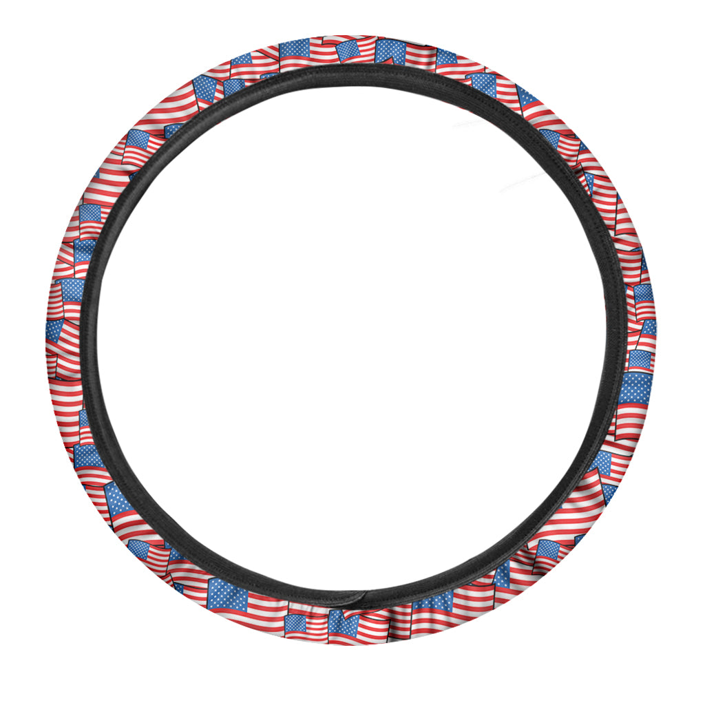 4th of July USA Flag Pattern Print Car Steering Wheel Cover