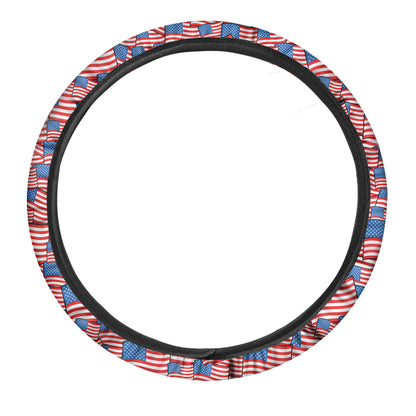 4th of July USA Flag Pattern Print Car Steering Wheel Cover