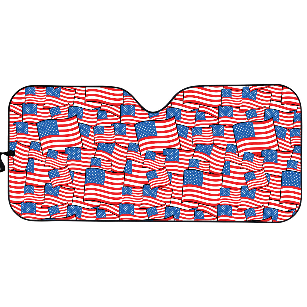 4th of July USA Flag Pattern Print Car Sun Shade