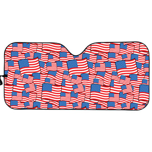 4th of July USA Flag Pattern Print Car Sun Shade