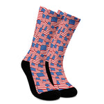 4th of July USA Flag Pattern Print Crew Socks