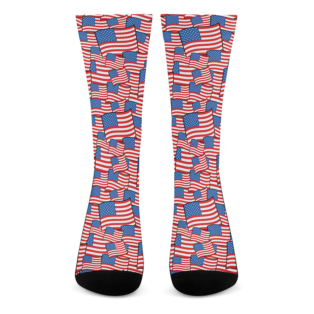 4th of July USA Flag Pattern Print Crew Socks