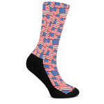 4th of July USA Flag Pattern Print Crew Socks