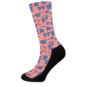 4th of July USA Flag Pattern Print Crew Socks