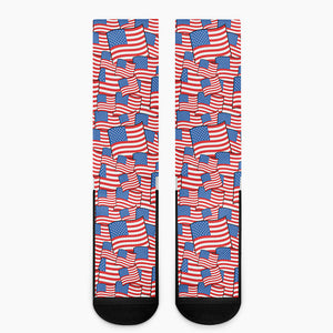 4th of July USA Flag Pattern Print Crew Socks