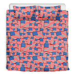 4th of July USA Flag Pattern Print Duvet Cover Bedding Set